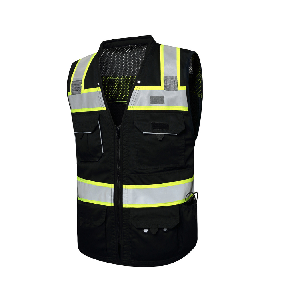 Black Safety Vest For Road, Security, Working, High Visibility Tactical vest,