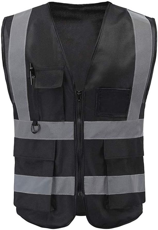 Black Safety Vest For Road, Security, Working, High Visibility Tactical vest,