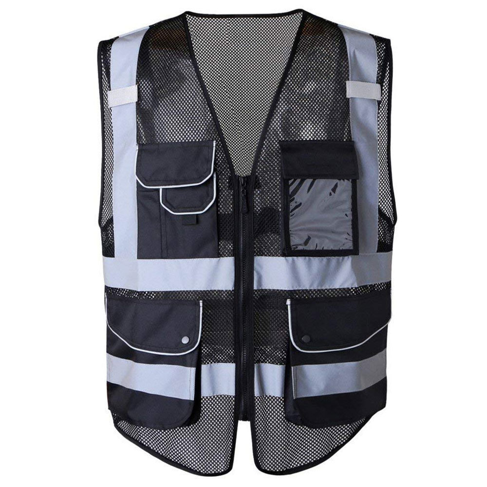 Black Safety Vest For Road, Security, Working, High Visibility Tactical vest,