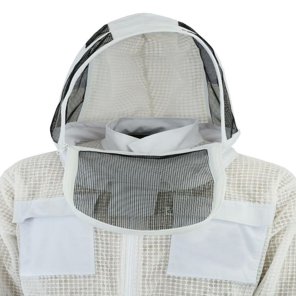 3-Layers Ultra Breathable Ventilated Beekeeping Suit with Round Veil Professional Bee Protective