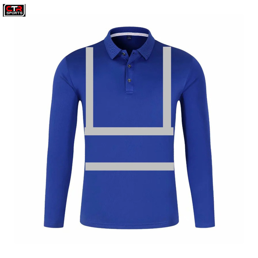 Top Selling High Visibility Safety Polo Shirt For Men's Long Sleeve Hi Viz Workwear Shirts for Men's at Wholesale 2024