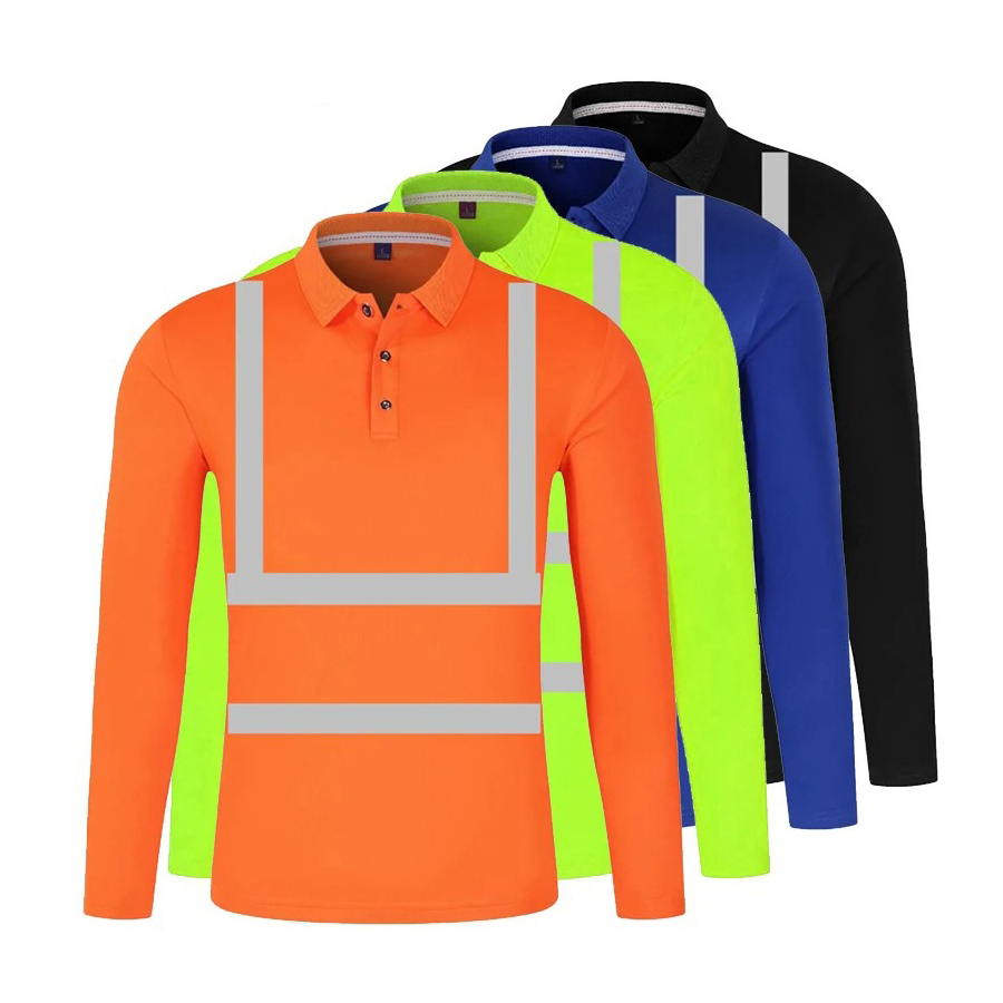 Top Selling High Visibility Safety Polo Shirt For Men's Long Sleeve Hi Viz Workwear Shirts for Men's at Wholesale 2024