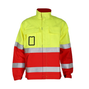 Mens Waterproof Two Tone Bomber Jacket Hi VIS Visibility Reflective Safety Work Wear Work Jacket