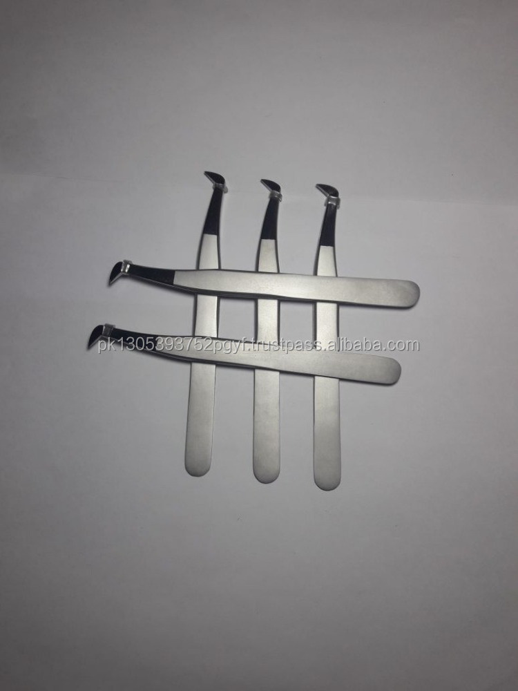 3D/5D/6D Rounded L Shape Russian Volume Pick Up Tweezers Double Shade get customize / Eyelash Extension Tweezers