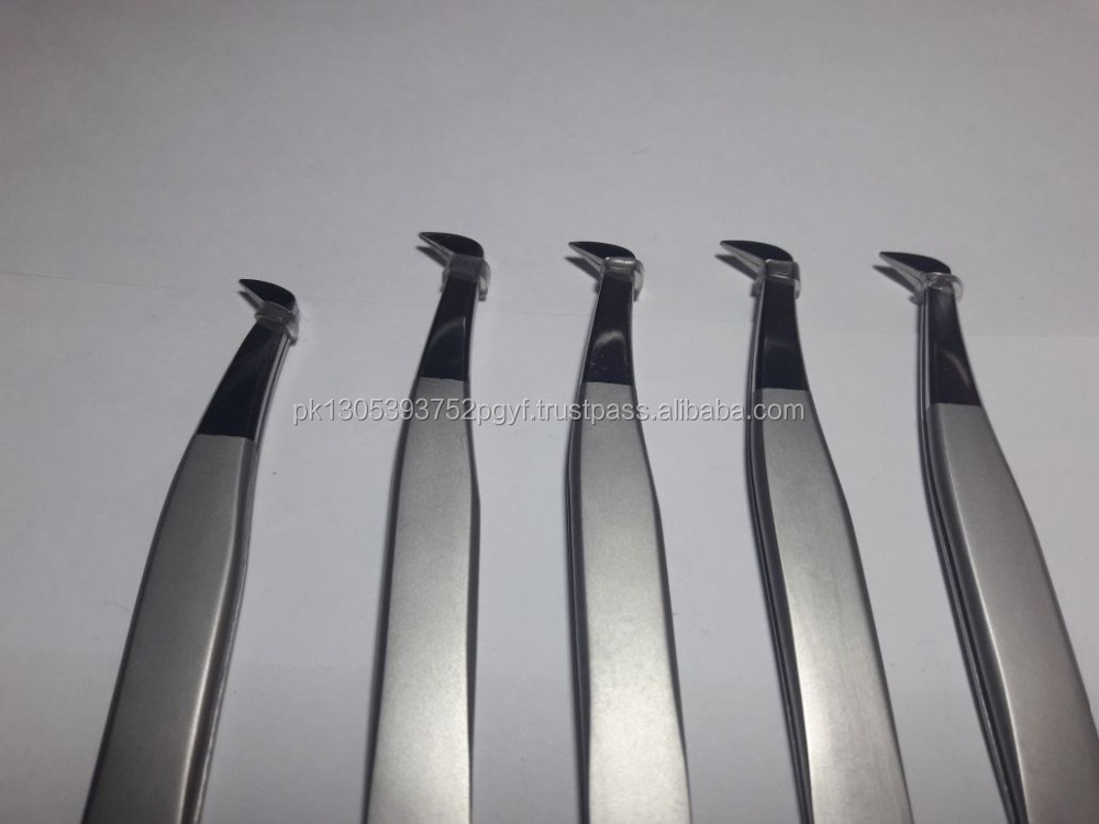 3D/5D/6D Rounded L Shape Russian Volume Pick Up Tweezers Double Shade get customize / Eyelash Extension Tweezers