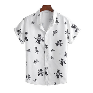 New Design Custom Shirt Printing Men Beach Wear Linen/Cotton Hawaiian Shirts Vacation Summer Beach Men Shirt