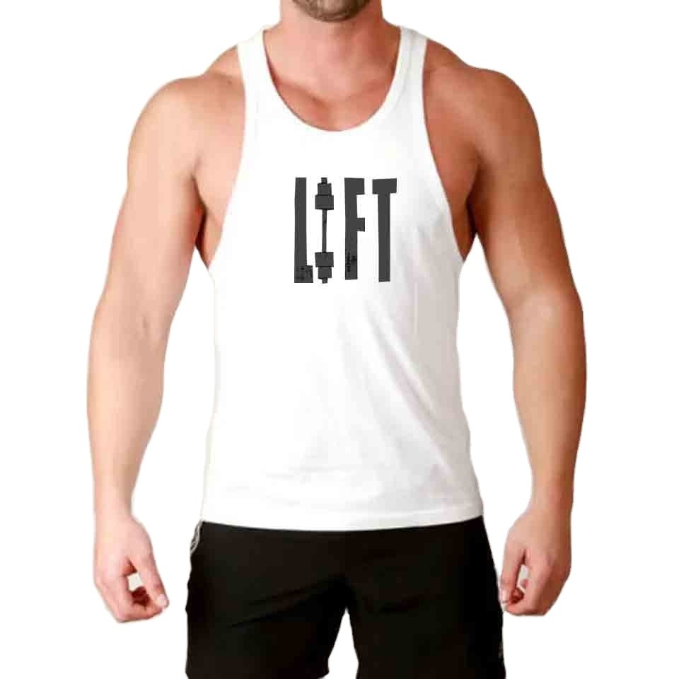 Muscle Fitness Bodybuilding Gym Clothing Male Sleeveless Vest Print Blank Wife Beater Singlets Stringers Men Tank Top