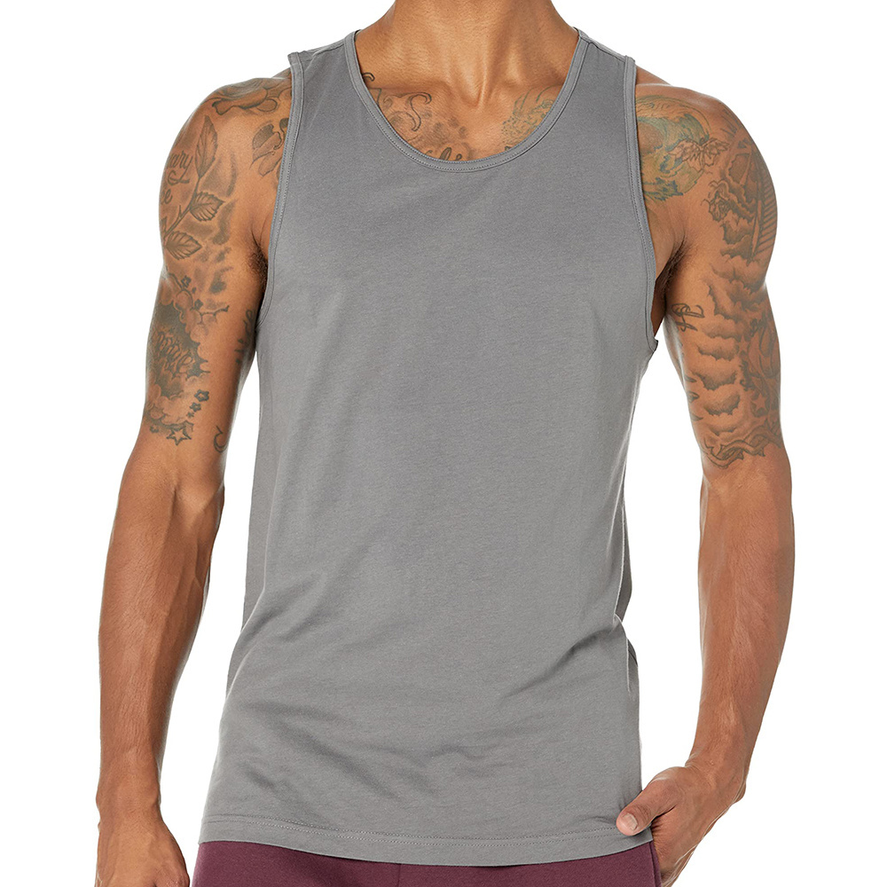 Quick Dry Muscle Men Gym Fitness Tank Top Breathable Ribbed Absorb Sweat Wife Beater men blank drop Tank Top