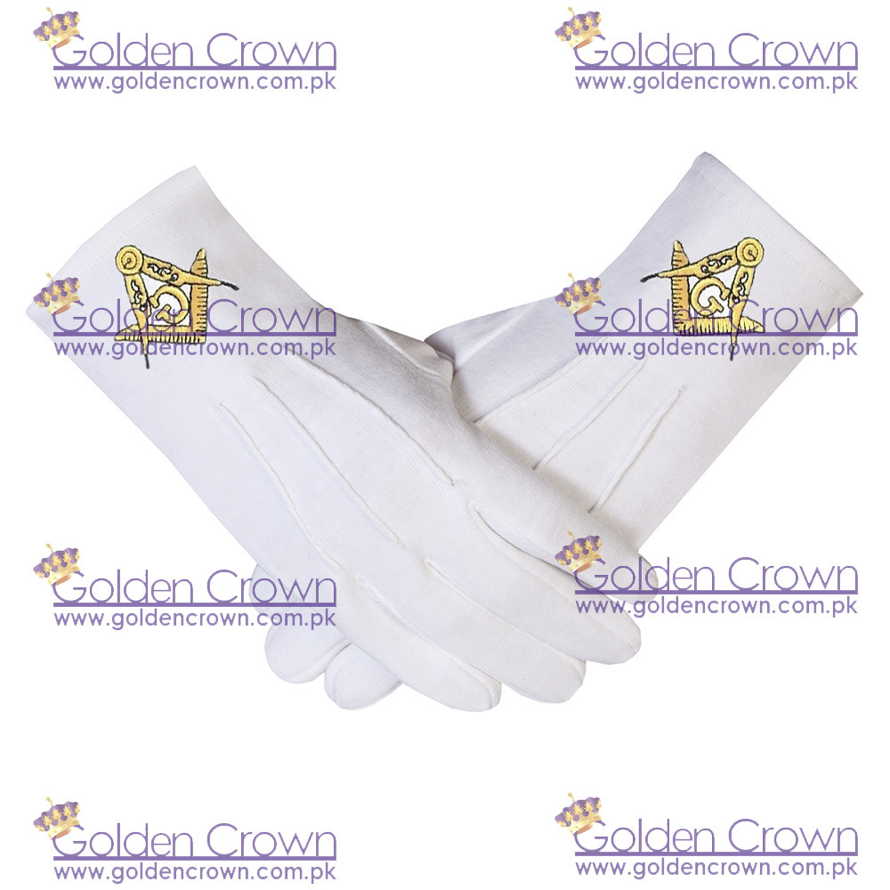 High Quality NEW MASONIC FREE MASON FREEMASON WHITE DRESS GLOVES FREEMASONRY| Masonic Parade Gloves Supplier