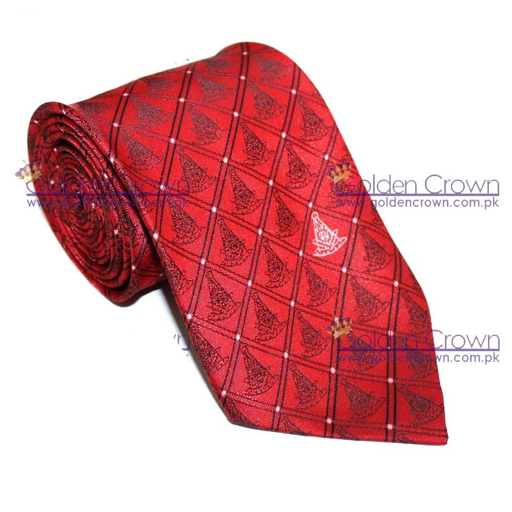 Men Custom Printed Ties Masonic Past Master Tie red | Custom Masonic Past Master Tie Supplier