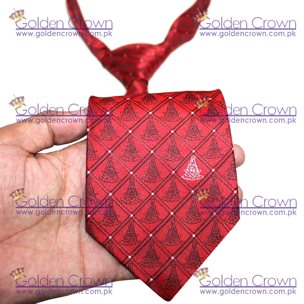 Men Custom Printed Ties Masonic Past Master Tie red | Custom Masonic Past Master Tie Supplier