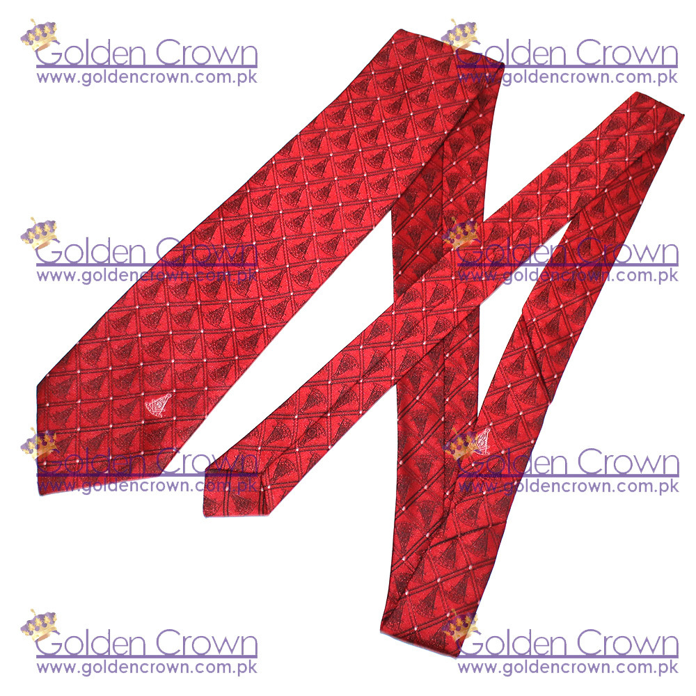 Men Custom Printed Ties Masonic Past Master Tie red | Custom Masonic Past Master Tie Supplier