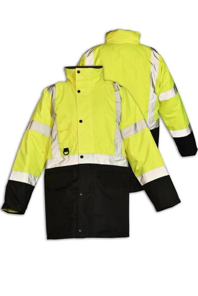 Hi-Vis (High viz) Insulated Safety Reflective STRIP Jacket Road Work Hi Visibility  Orange/Fluorescent Yellow