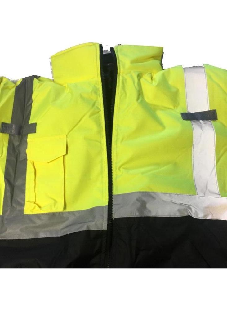 Hi-Vis (High viz) Insulated Safety Reflective STRIP Jacket Road Work Hi Visibility  Orange/Fluorescent Yellow