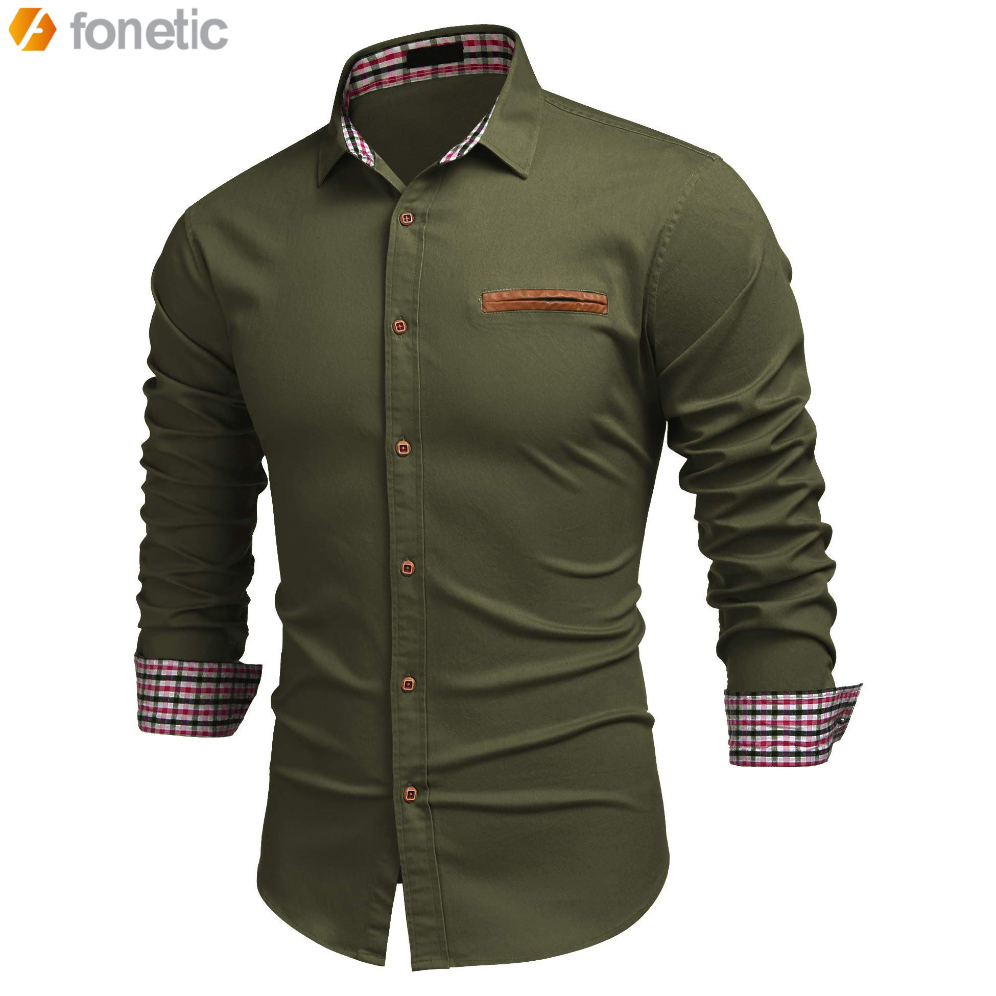 2022 Professional High Quality Men's Casual Dress Shirt Button Down Shirts Long-Sleeve Work Shirt