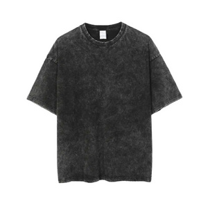 Drop shoulder Oversize Acid Wash black T Shirt  Plus Size Vintage  Heavyweight Cotton