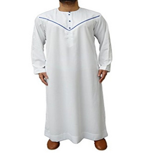 Al Dafah Thobes -  Arabic Plain White Color Long Sleeve Top Quality Men Thobe