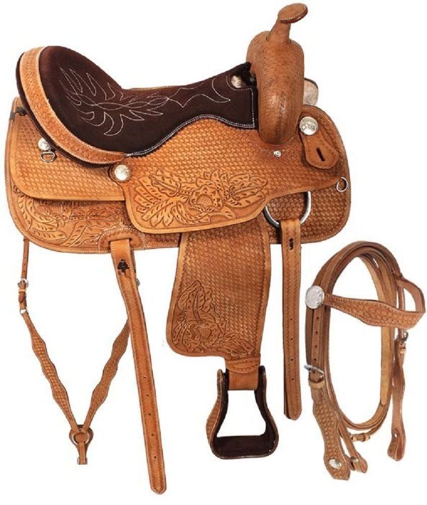 Horse trail saddle -2019 Custom WESTERN TRAIL HORSE BLACK LEATHER