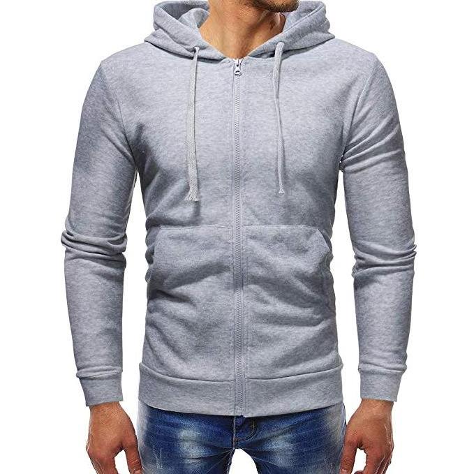 OEM custom design 100% cotton fleece side pockets front zipper  slim fit men  high quality pullover hoodies