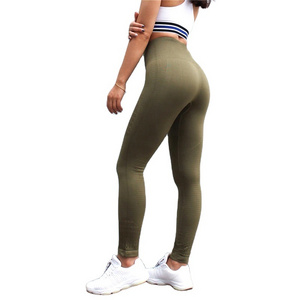 High quality hot selling Women plain yoga tights Wholesale custom workout seamless high waist sexy yoga pants spandex gym