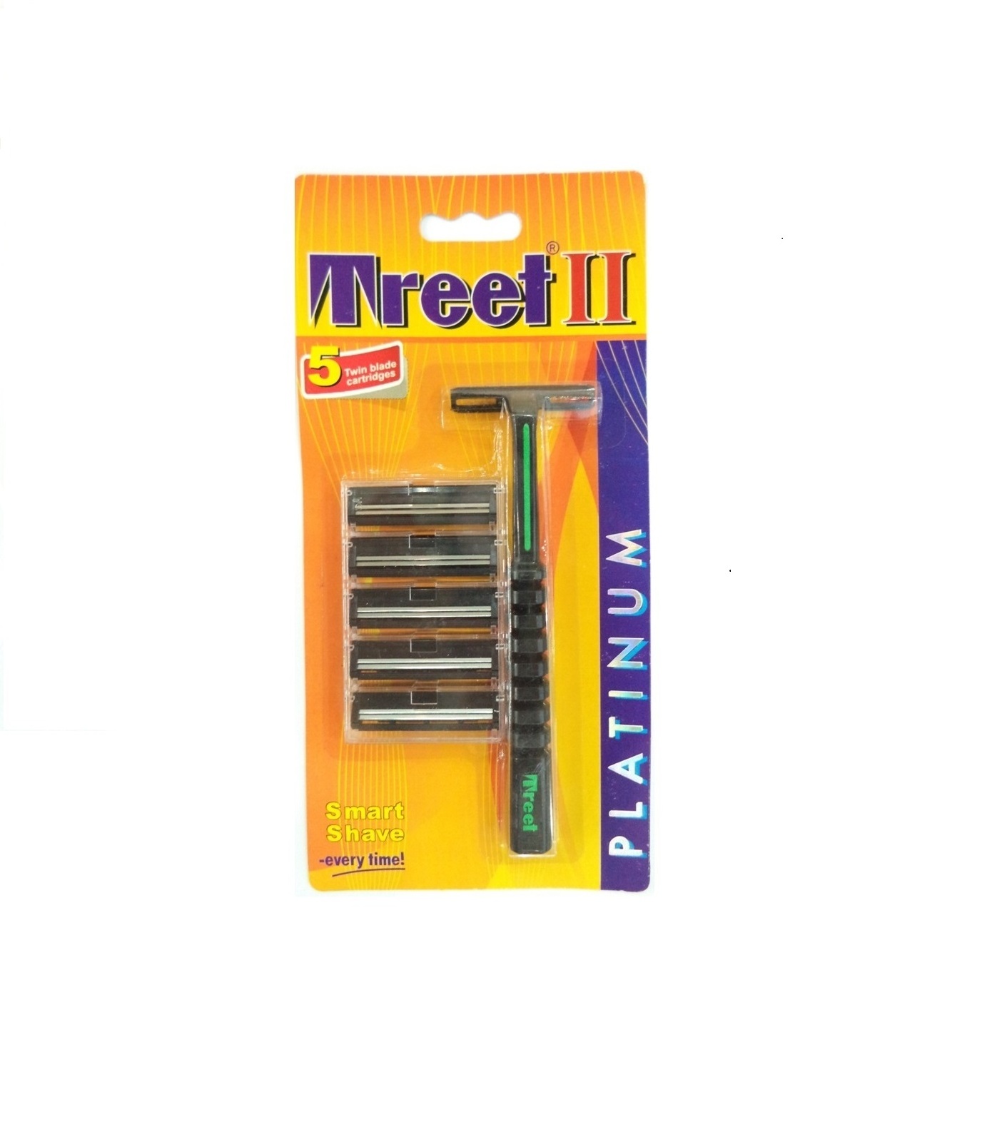 Treet Platinum Set of 1 Handle + 5 Twin Blade Cartridges