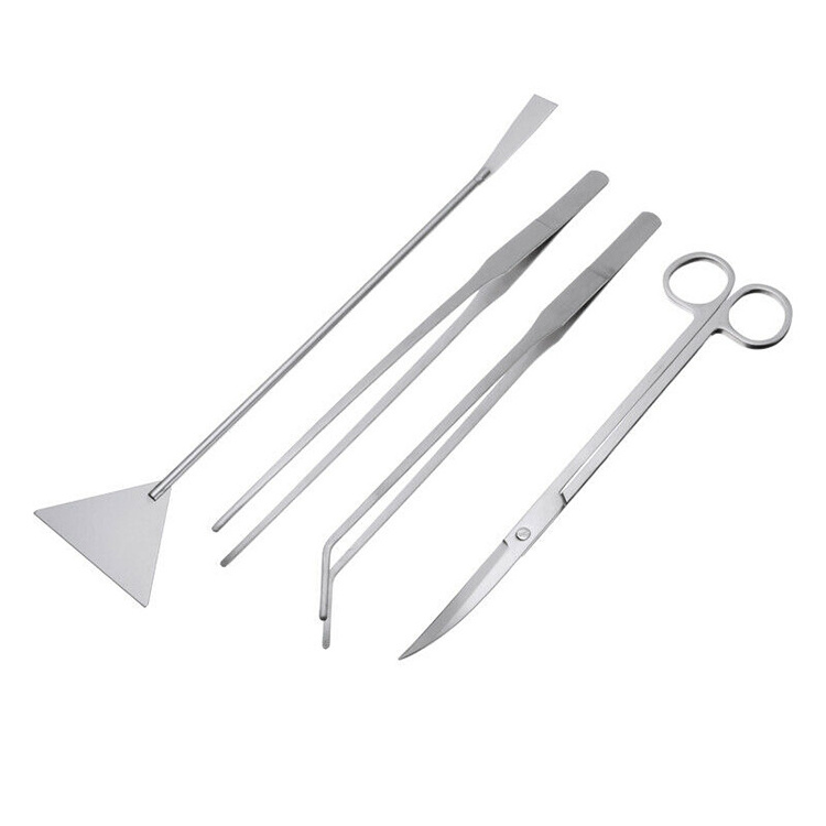 Top Quality Stainless Steel Aquarium Tank Substrate Spatula Aqua scaping Tongs Tools for Fish Tank Live Plants In Best Price