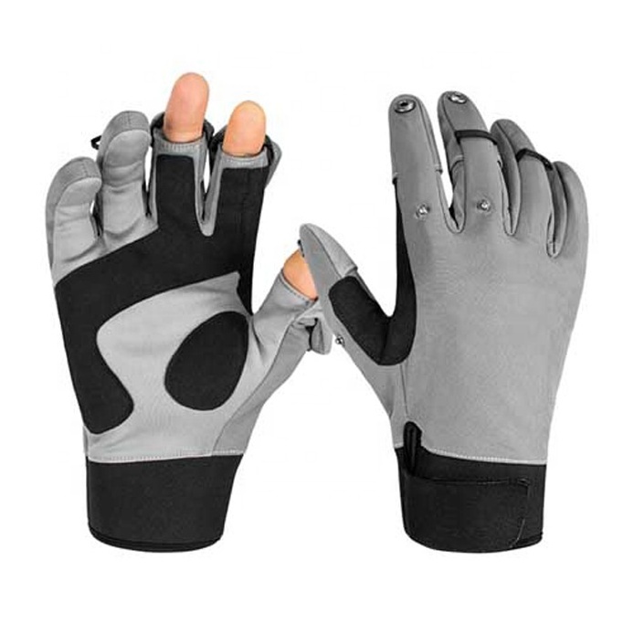 Lightweight Half Finger Fishing Sailing Glove/ Padded Palm Front for Fishing, Kayaking, Jet ski, Rafting and Surfing