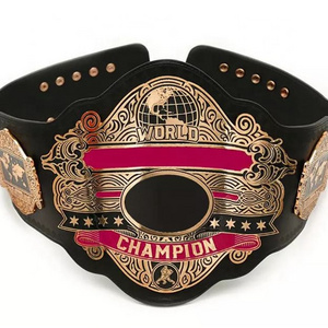 Custom World Wrestling Championship Belt Cow Leather Weight Lifting Belt oem Handmade Boxing Belt