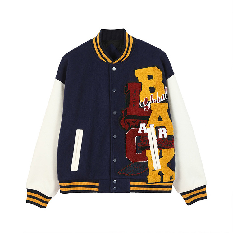 Hot Selling Custom Cool Style Winter Baseball Bomber Satin Letterman Luxury Custom Varsity Jackets For Men