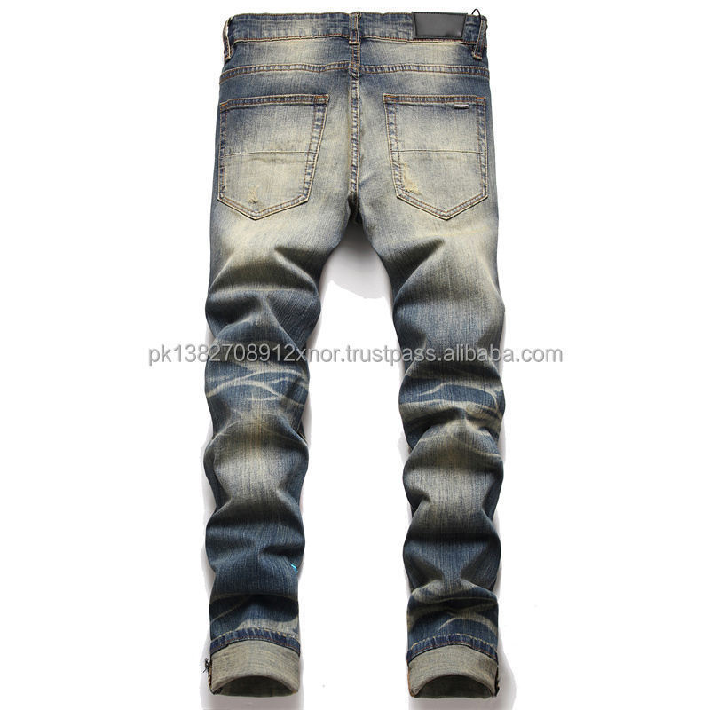 OEM wholesale factory custom high street cargo pants denim jeans men stylish 100% cotton men's jeans men's summer jeans