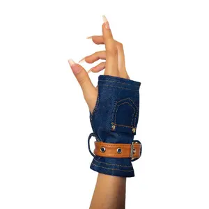 Factory Custom Full Half Finger Fashion Denim Gloves Leather Sports Hunting Shooting Outdoor Gloves