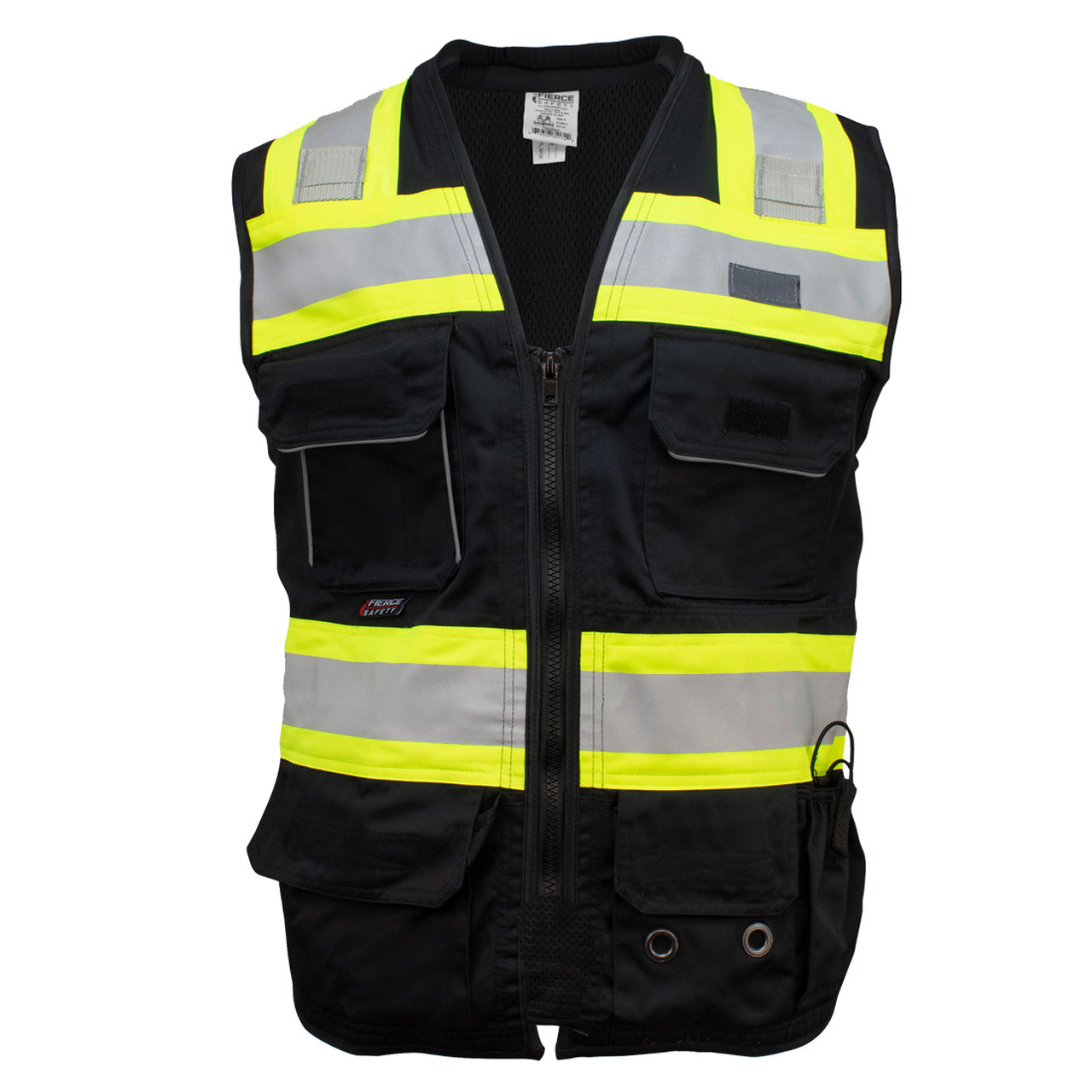 Factory Custom Logo Zipper Work High Visibility Reflective Strips Construction Traffic Vest Hi Viz Safety Vest With Pockets