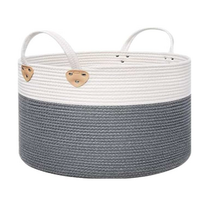 Large Cotton Rope Woven Laundry Basket Decorative Basket For Blankets Clothes Toys Pillows Towels Baby Nursery Basket