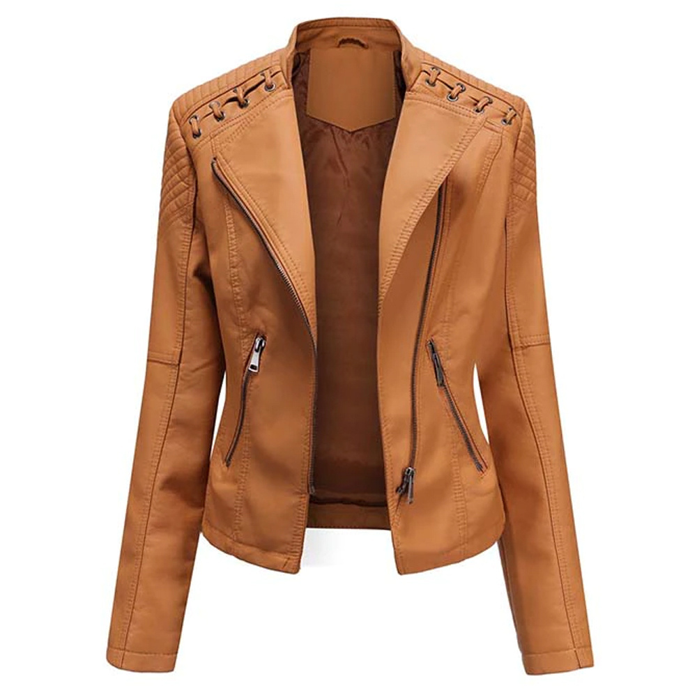 Newest style Genuine leather jacket long sleeve woman leather jacket women's clothing best quality custom leather jackets