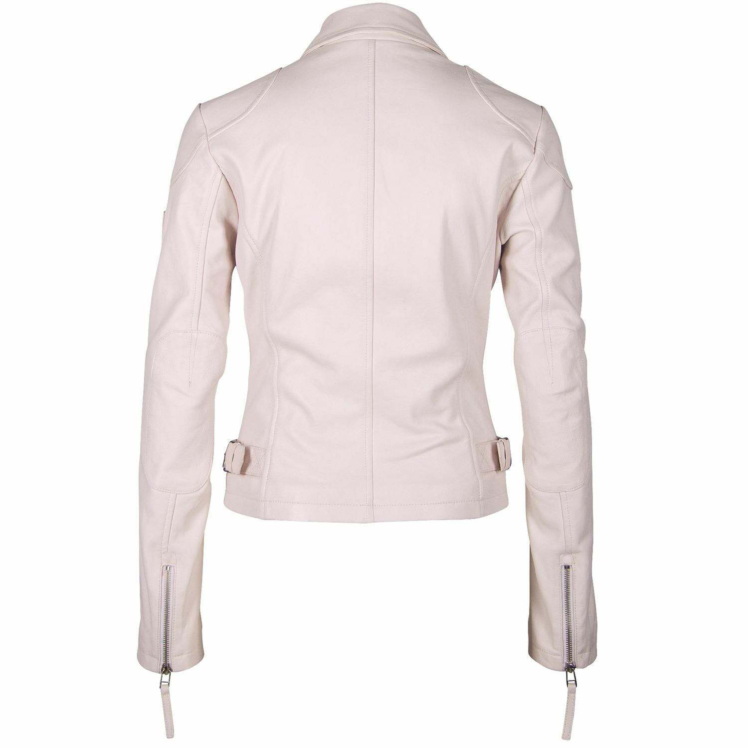 Wholesale Breathable Jackets Casual Long Sleeve Hooded Best Quality Lamb Skin Leather Jacket For Women with Elbow Patches