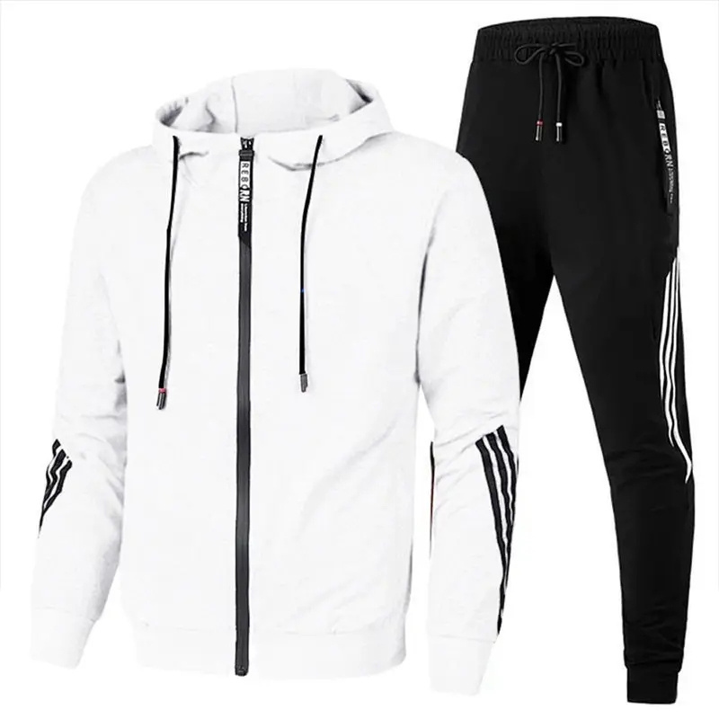 OEM Breathable Wholesale Custom Logo new men's casual sports suit two piece zipper hoodie pants sportswear men tracksuit