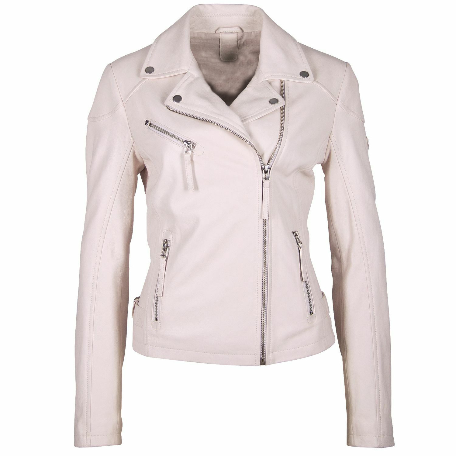 Wholesale Breathable Jackets Casual Long Sleeve Hooded Best Quality Lamb Skin Leather Jacket For Women with Elbow Patches