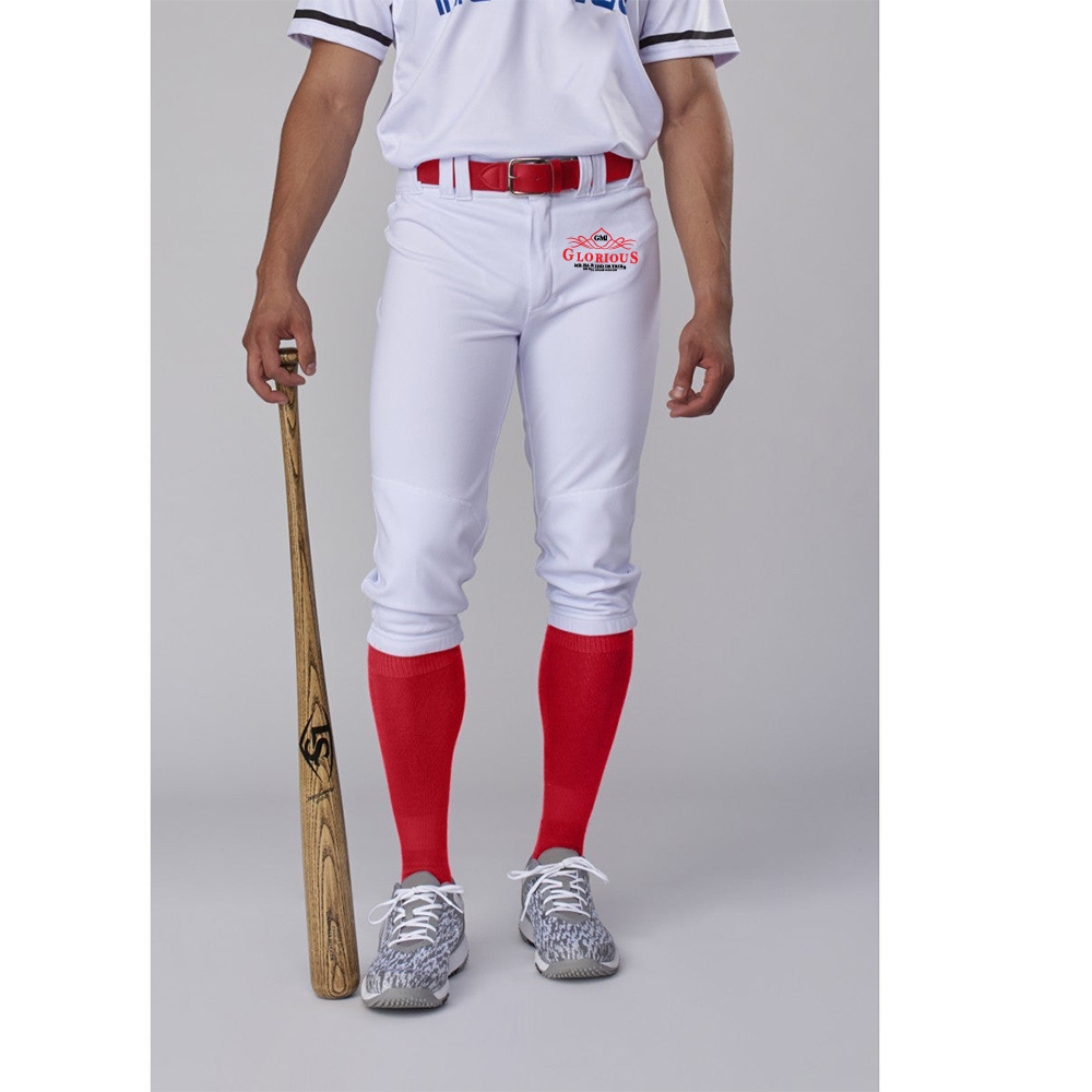 Custom athletic open Bottom pinstripe baseball pants for men