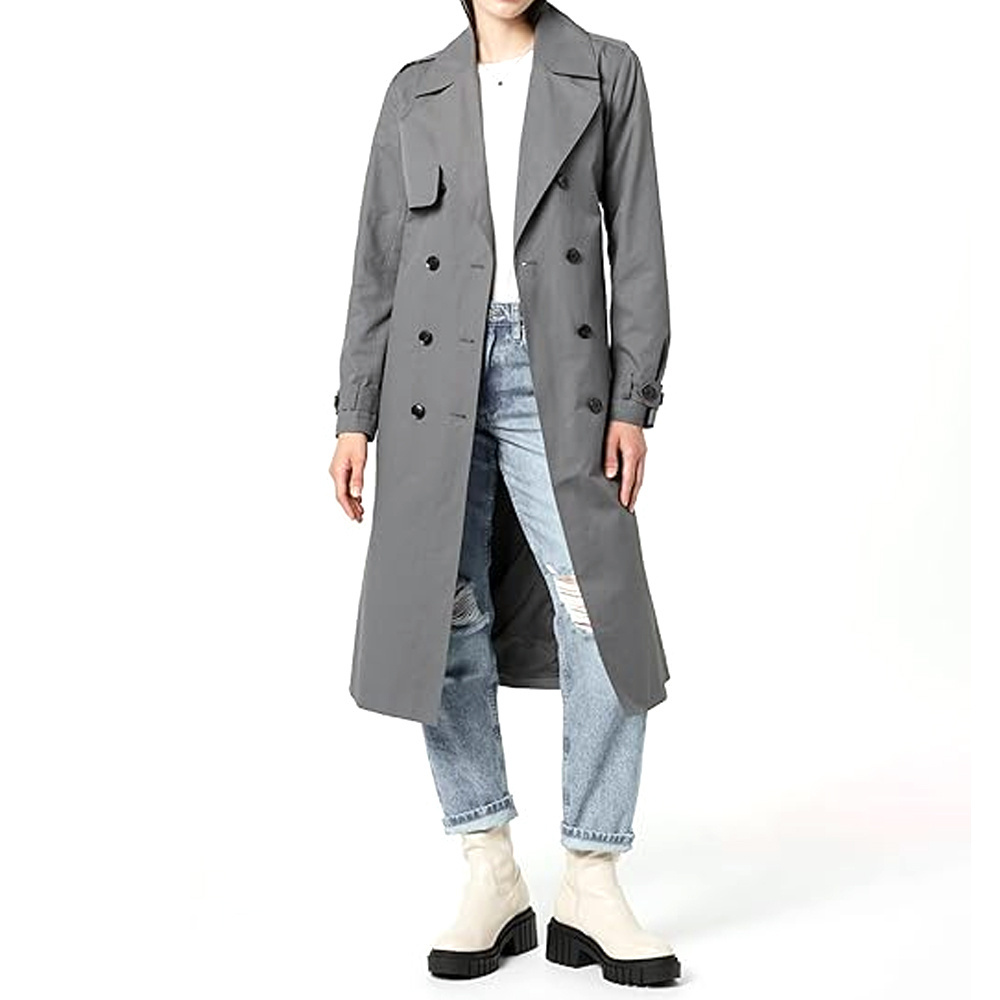 Women Coats And Jackets Long Trench Cotton Coat Women Winter Fashion Double Color  breathable trench coats for women