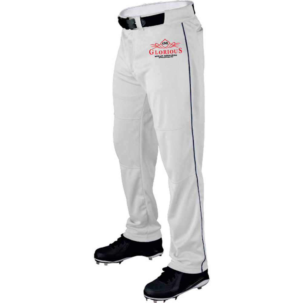 Custom athletic open Bottom pinstripe baseball pants for men