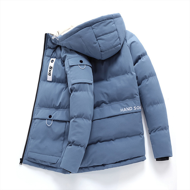 High Quality Men's Outwear Hooded Custom Warm Thick Outdoor Winter Coat Quilted Padded Puffer Jacket with high quality fabric