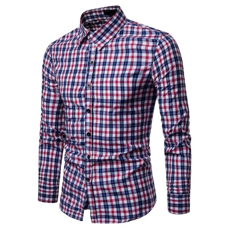 Wholesale cotton casual shirts Stand neck long sleeved Men's shirts Formal office dress shirts