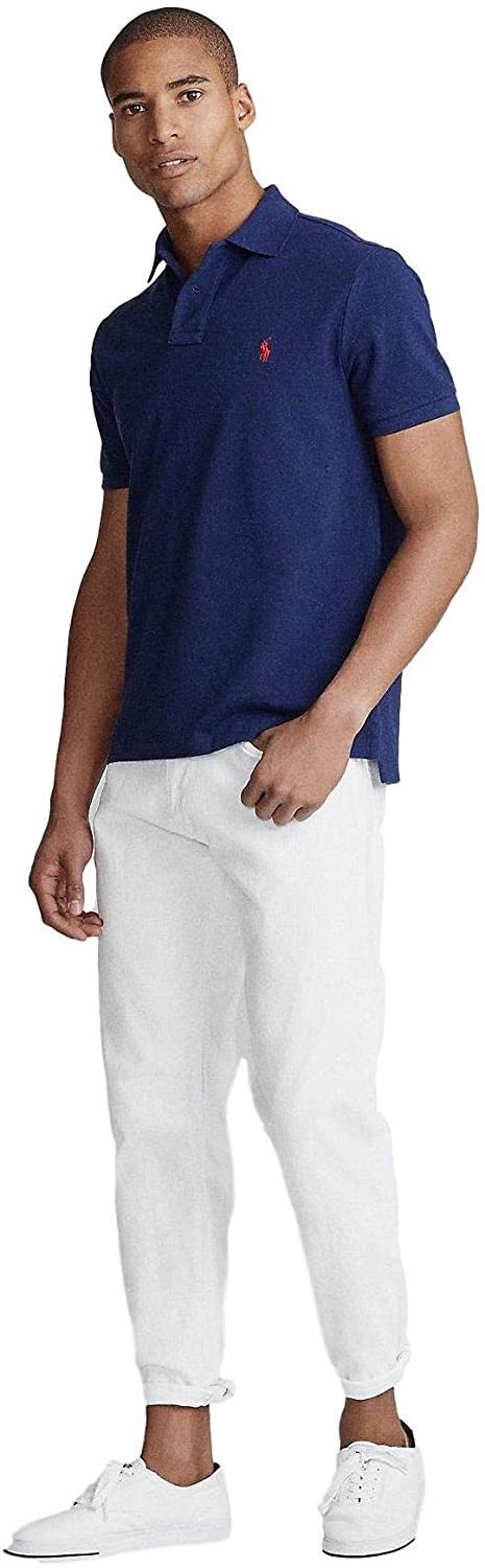 Men's Regular-fit Quick-Dry Golf Polo Shirt Classic Fit Mesh Polo Shirt