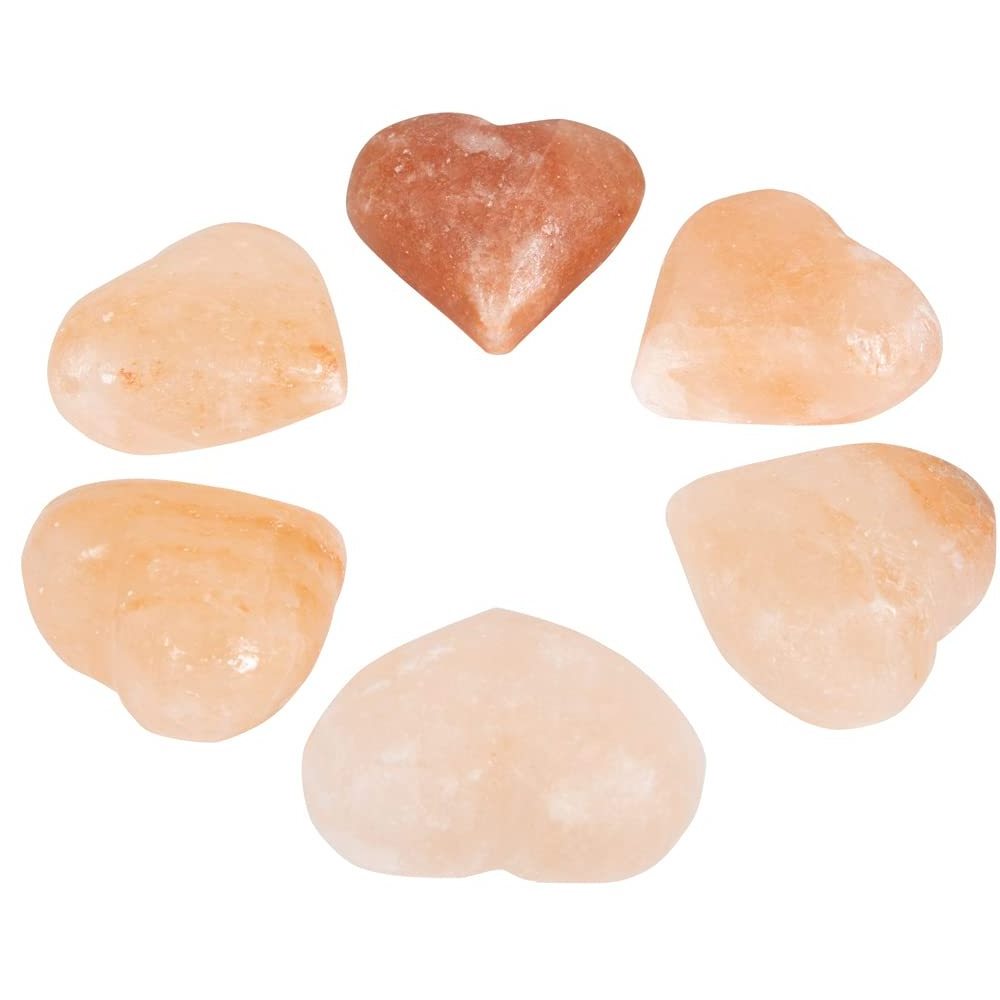 Heart Massage Stone, Pink Crystal Hand-Carved Stone for Massage Therapy, Deodorant Stone Salt and Sugar Scrubs