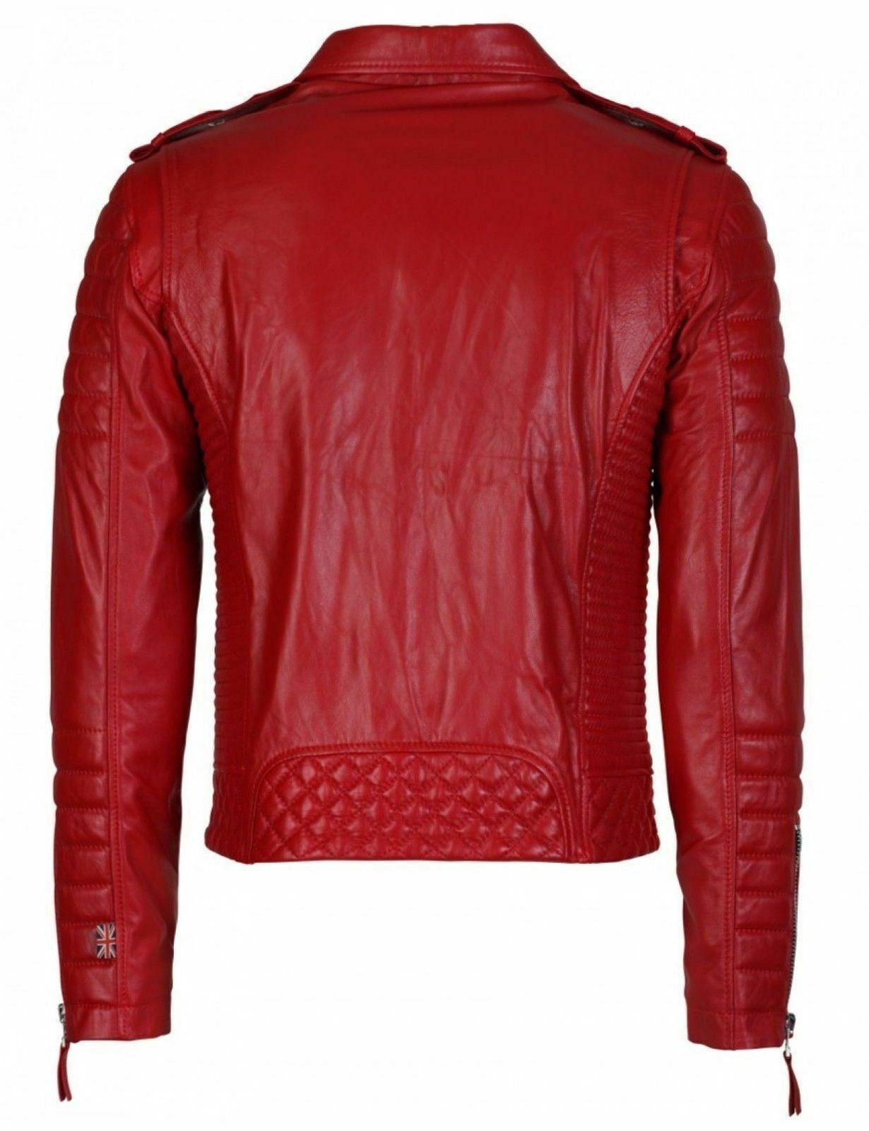 Men's Leather Jacket Red 100% Real Lambskin Biker Motorcycle jacket