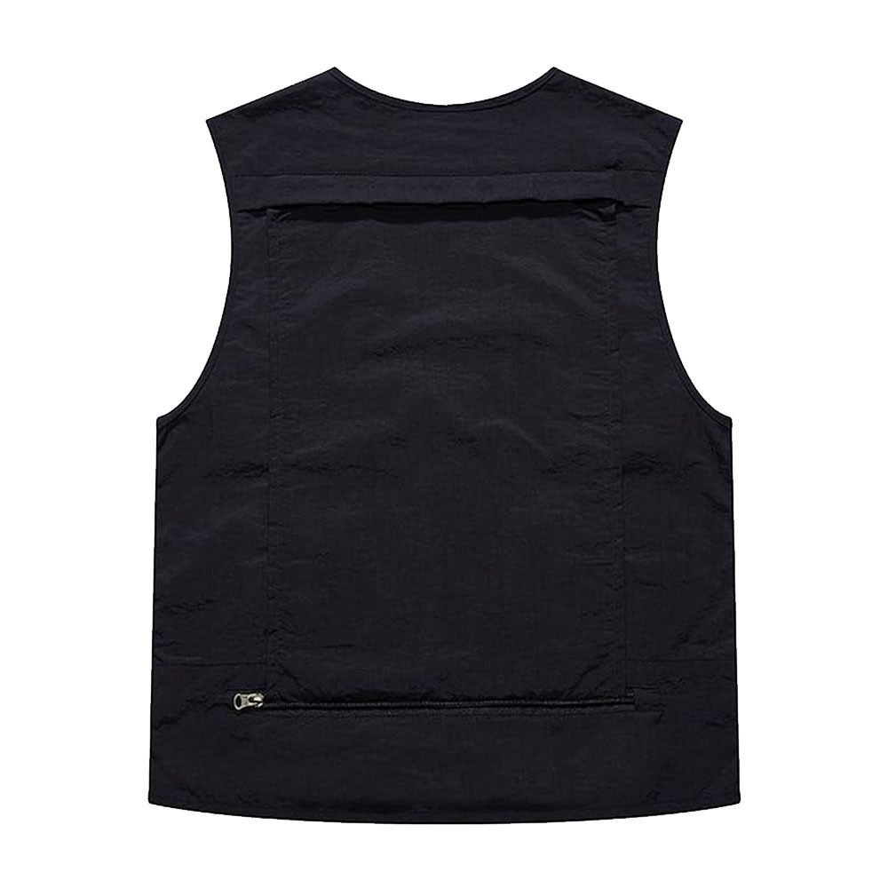 Latest Men OEM Design Multiple Pockets Black Sleeveless Utility Cargo Vests For Sale Men Breathable Work Wear Mesh Vests