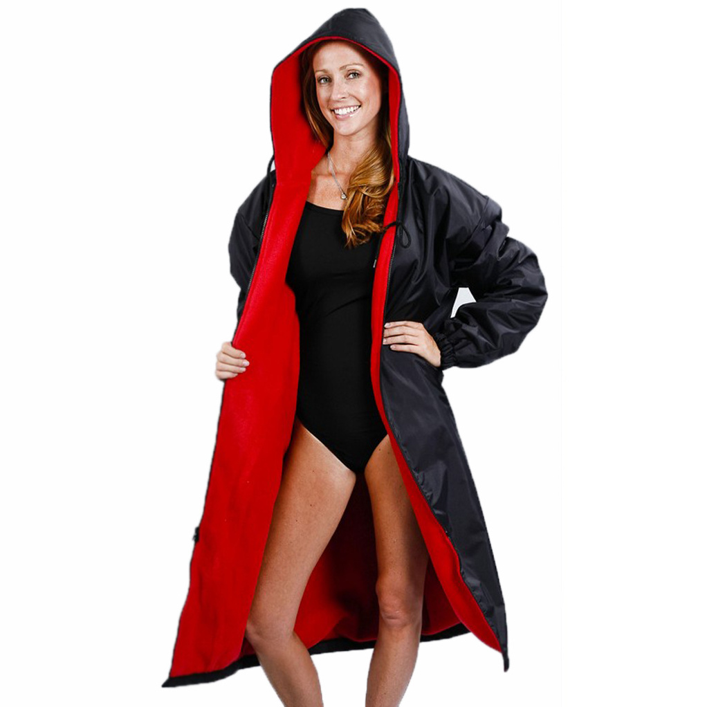 Wholesale Adult Swim Parka with Towel Lining Unisex Swimmer Fleece-Lined Swim Parka Sports Swim Parka for Adults & Kids