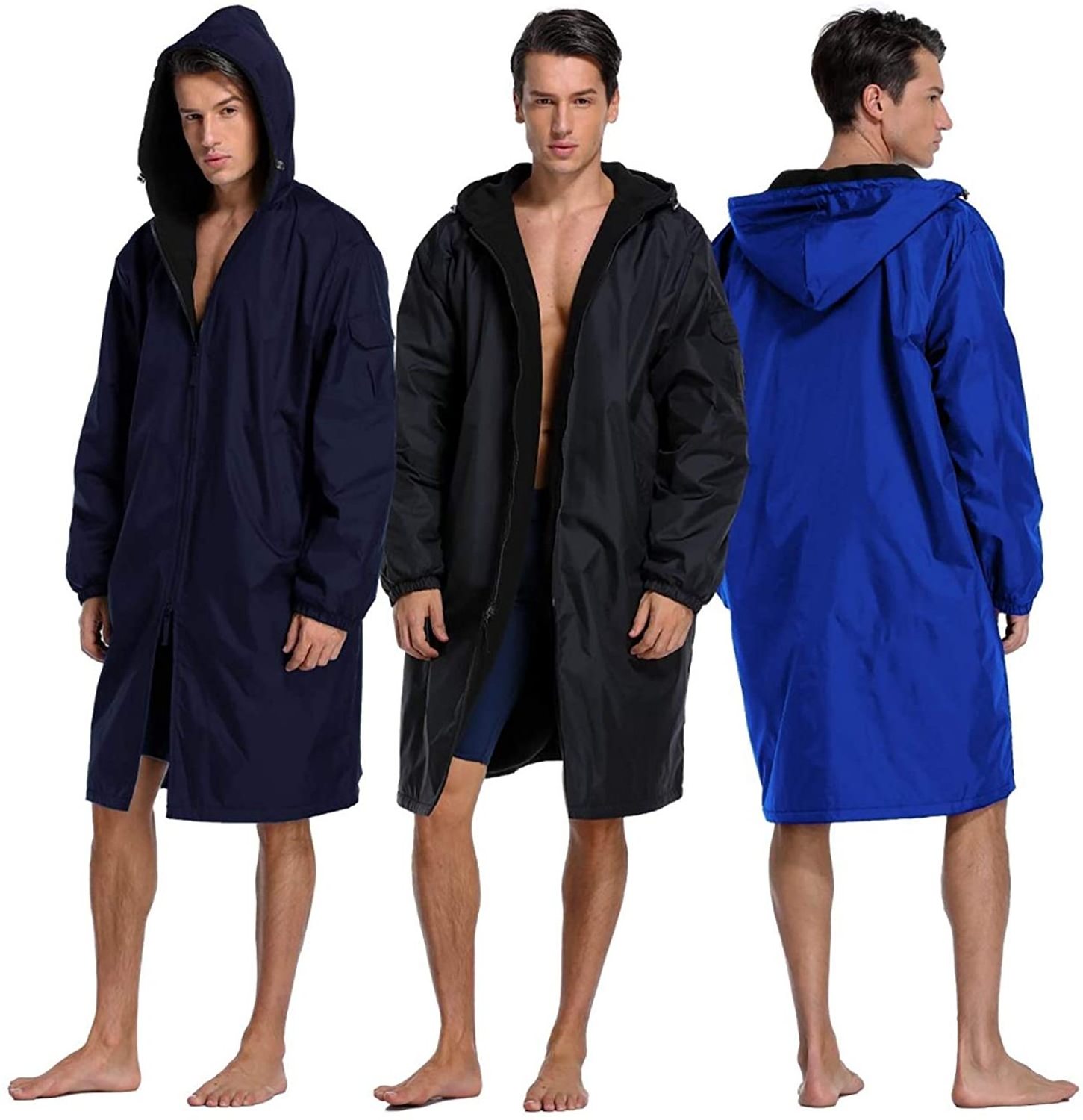 Wholesale Adult Swim Parka with Towel Lining Unisex Swimmer Fleece-Lined Swim Parka Sports Swim Parka for Adults & Kids