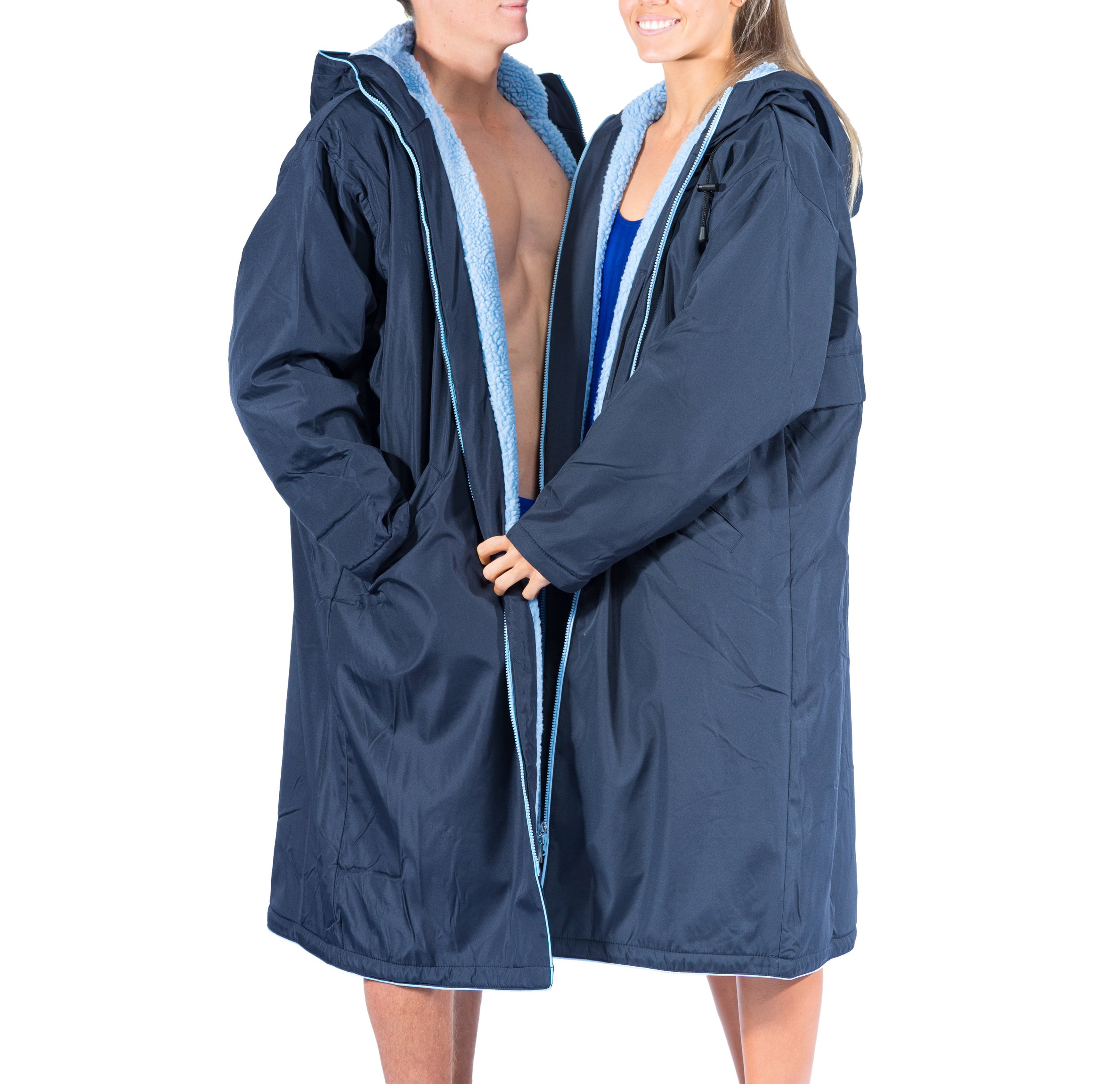 Wholesale Adult Swim Parka with Towel Lining Unisex Swimmer Fleece-Lined Swim Parka Sports Swim Parka for Adults & Kids