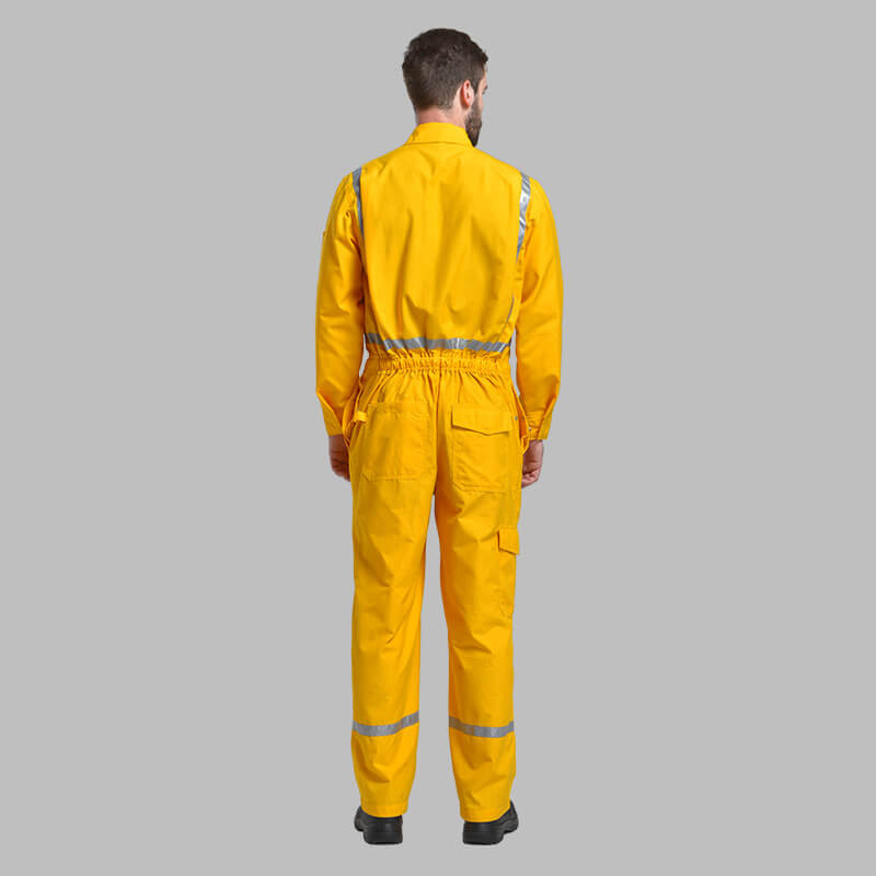 Yellow Anti-static Inherent Flame Resistant safety coverall Flame Retardant With Custom Design